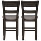 Belle Furnishings Double Bridge Counter Height Chair in Dark Brown (Set of 2), , large