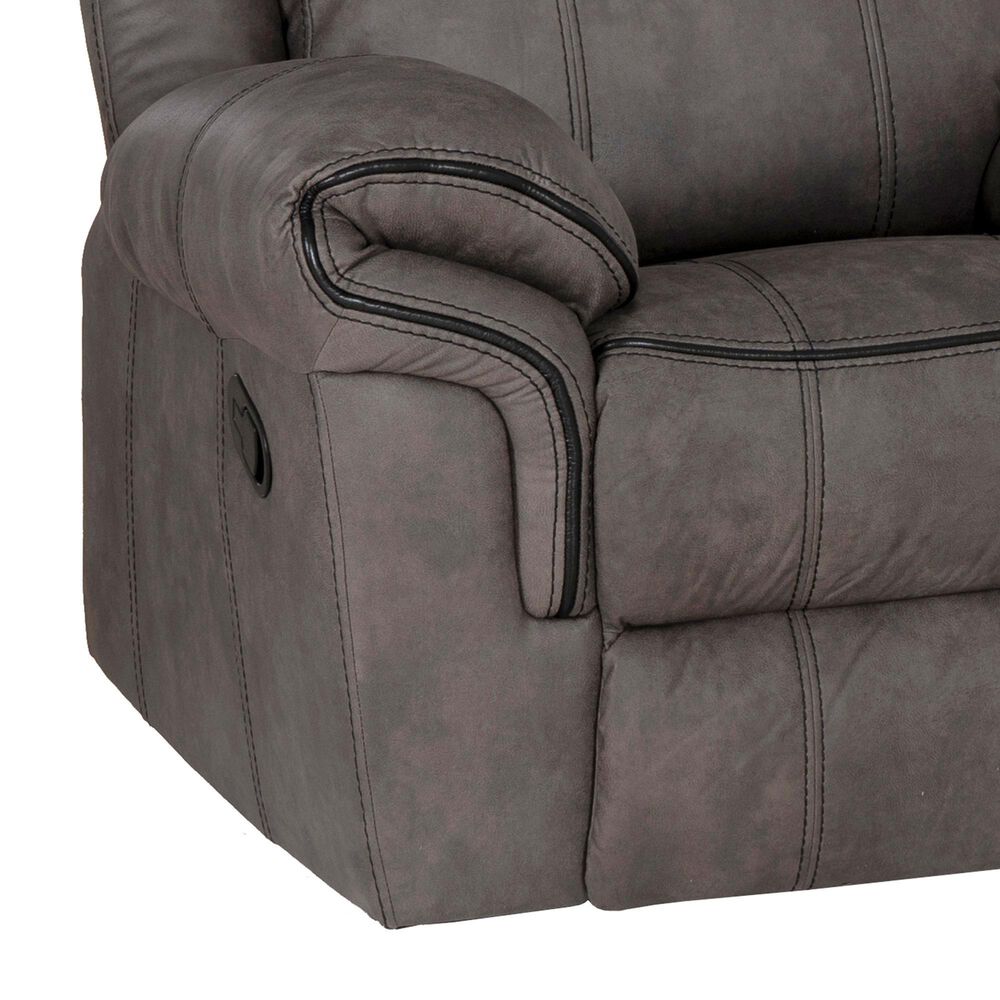 Linon Home Decor Gideon Manual Recliner in Stone Grey, , large