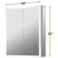 Lexora Home Mesa 24" x 32" LED Mirror Medicine Cabinet with Defogger in Aluminium, , large