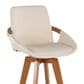 Lumisource Cosmo Swivel Barstool with Cream Cushion in Walnut and Black, , large