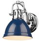 Golden Lighting Duncan 1-Light Bath Vanity with Navy Shade in Chrome, , large