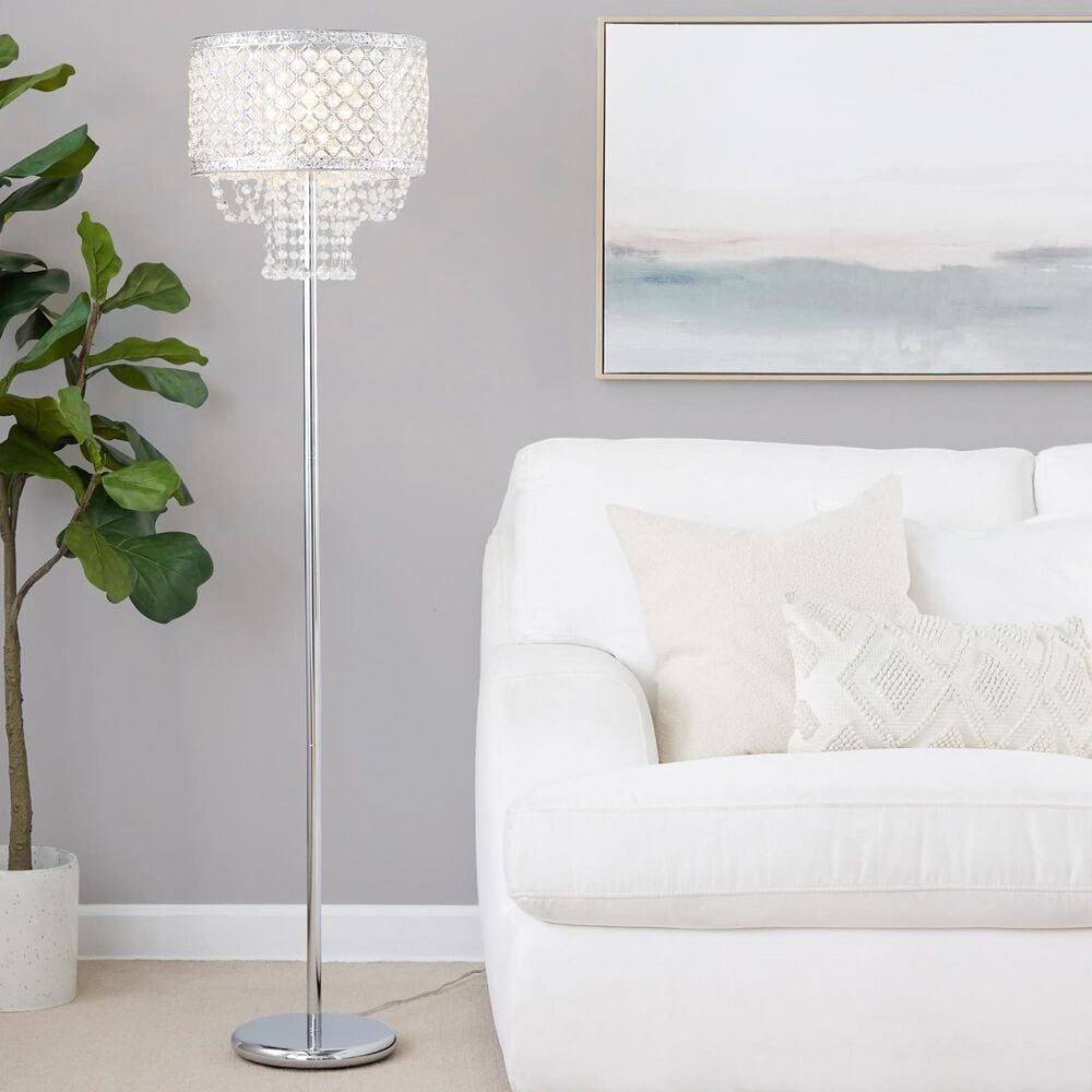 LumiSource Droplets Sleek Floor Lamp in Chrome, , large