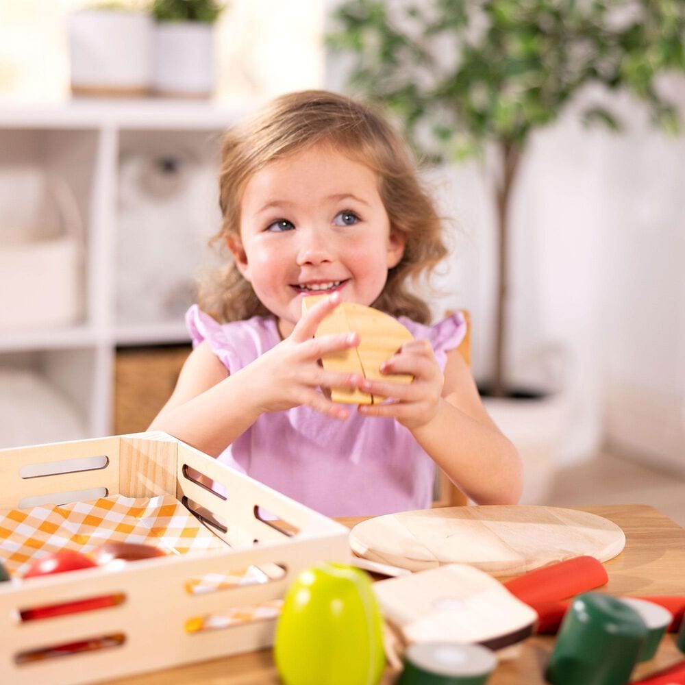 Melissa &amp; Doug Wooden Cutting Food Play Food Set, , large