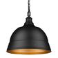 Golden Lighting Rebel 2-Light Pendant in Matte Black, , large