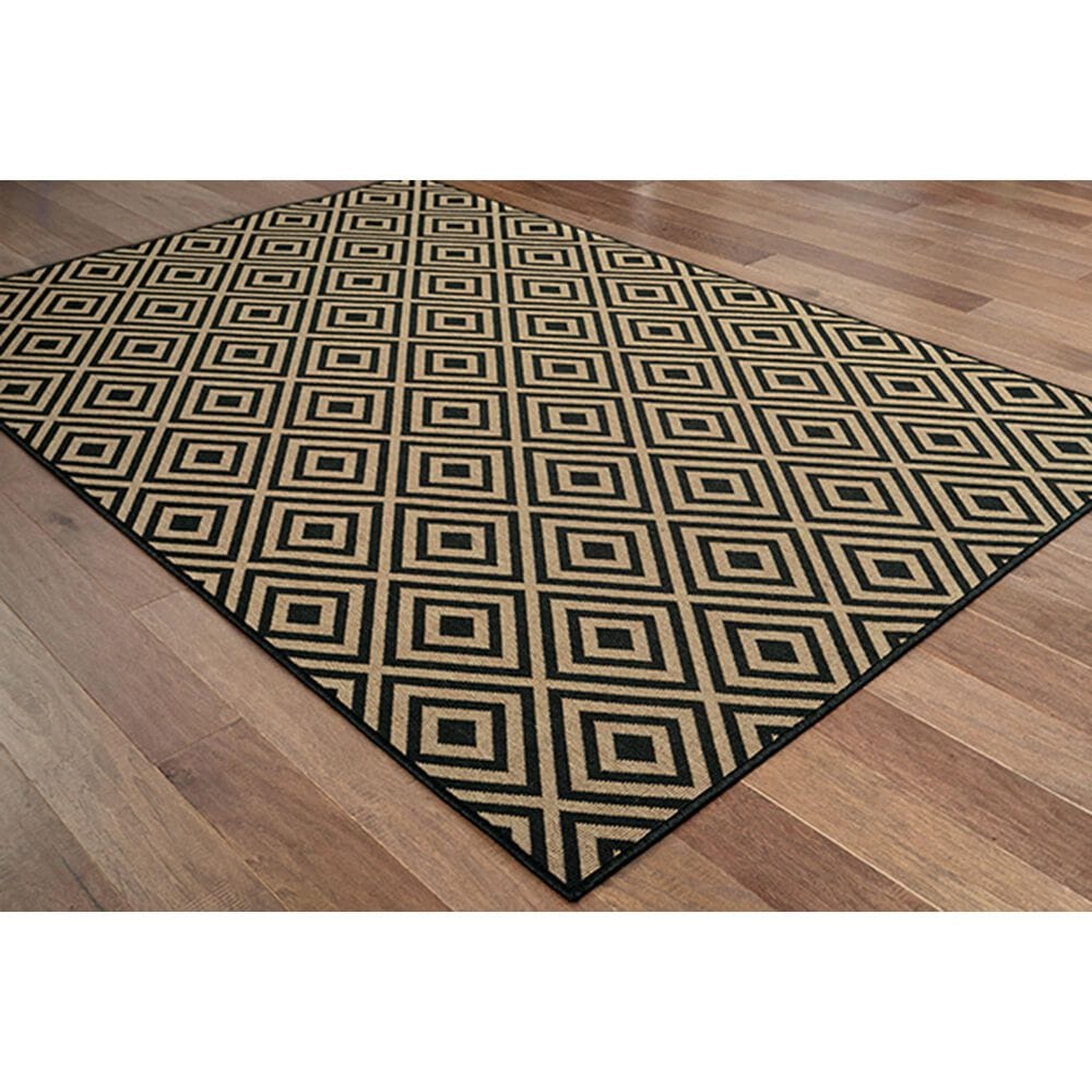 Oriental Weavers Marina 2335K 8&#39;6&quot; x 13&#39; Black and Tan Area Rug, , large