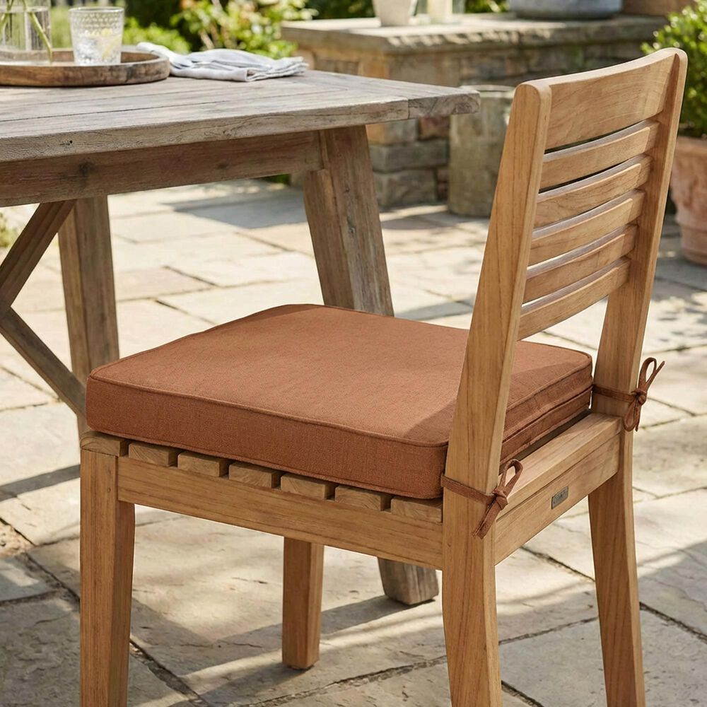 Hearth and Haven Noah19" x 19" Outdoor Dining Chair Cushion with Water-Repellent Fabric and Secure Ties in Orange, , large