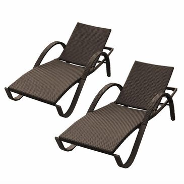 RST Brands Deco Wicker Patio Chaise Lounge in Espresso (Set of 2), , large