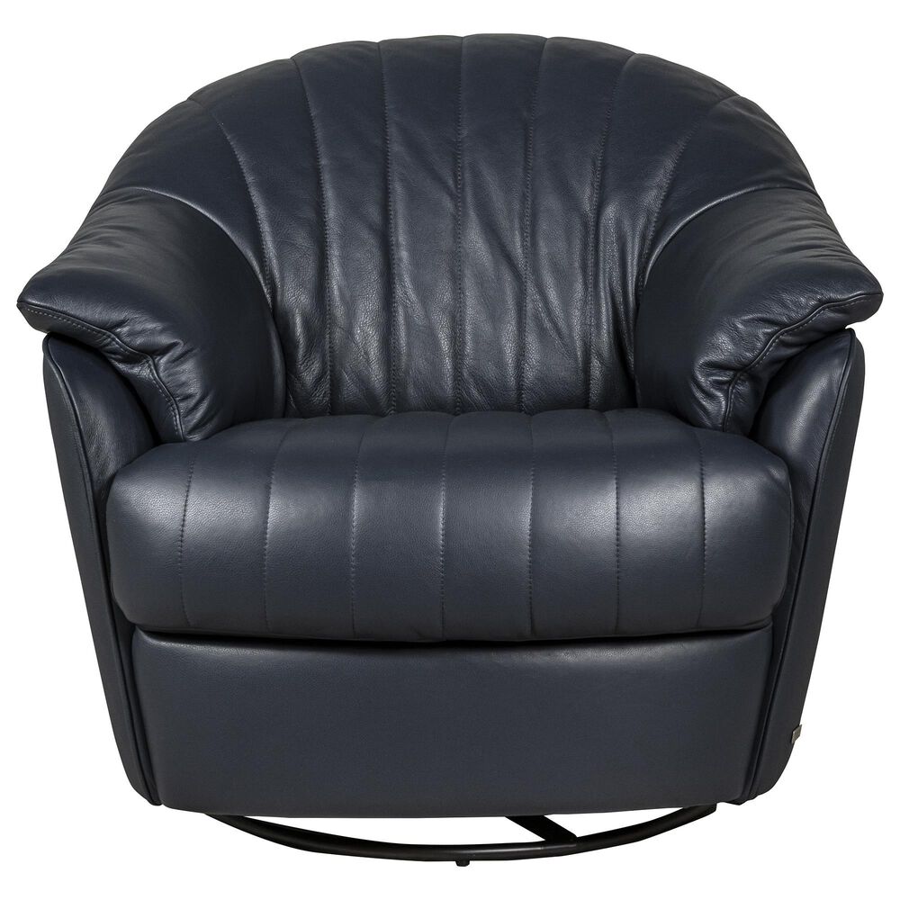 Natuzzi Editions Gratitudine Swivel Rocking Chair in Navy Blue, , large