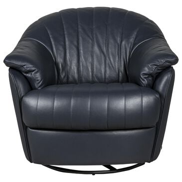 Natuzzi Editions Gratitudine Swivel Rocking Chair in Navy Blue, , large