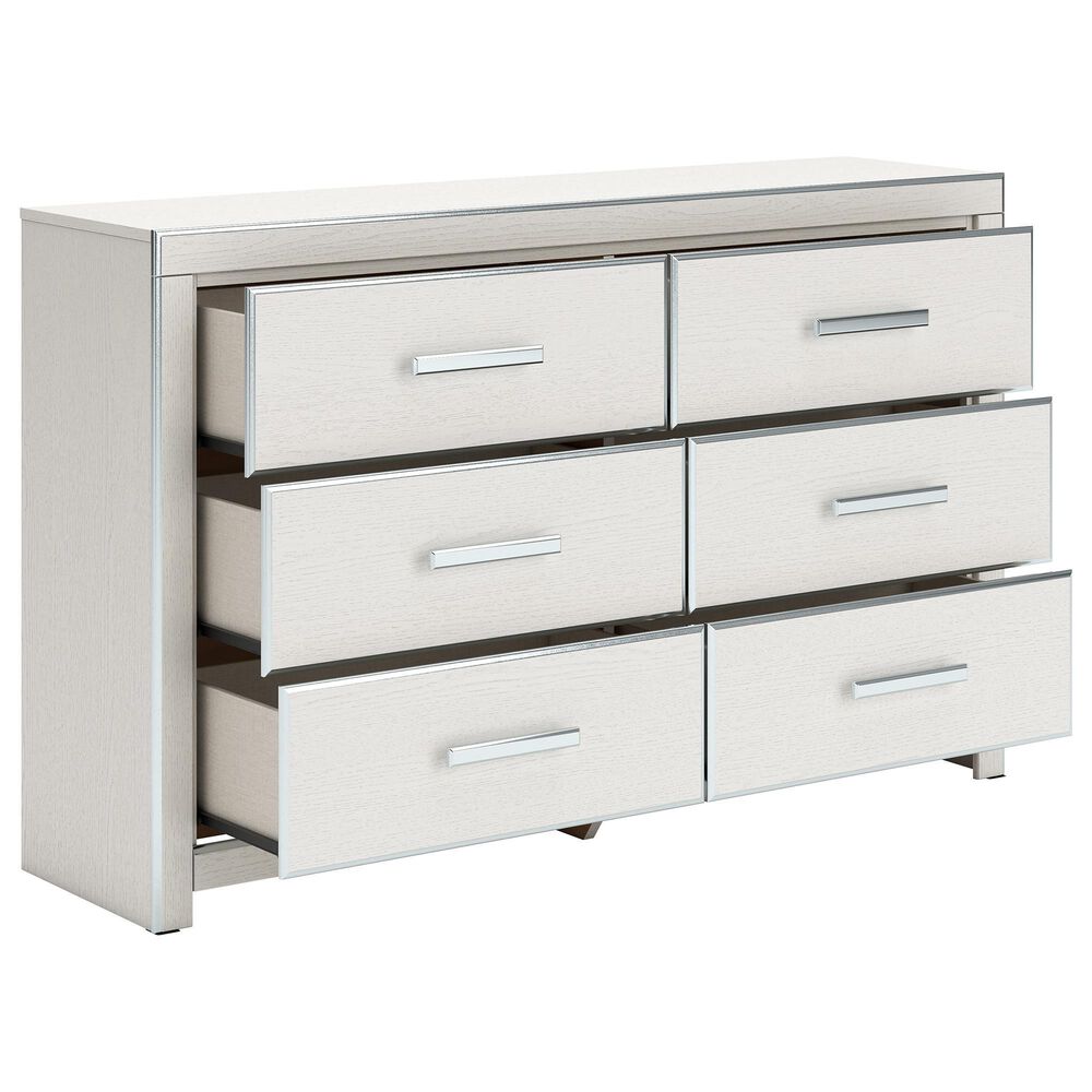 Ashley Zuraleus 6-Drawer Dresser Only in Matte White and Chrome, , large