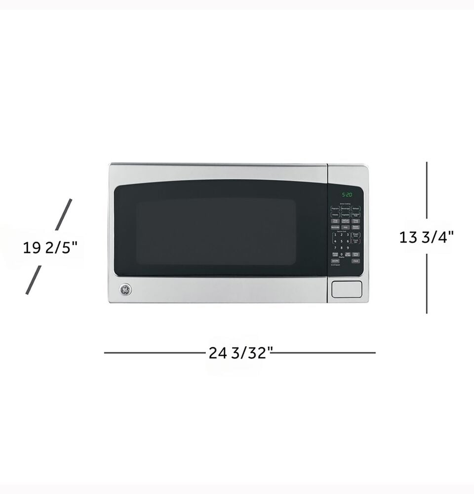 GE Appliances 2.0 Cu. Ft. Countertop Microwave Oven in Black and Stainless Steel, , large