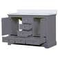 Lexora Home Dukes 48" Double Bathroom Vanity in Dark Grey with 2 cm White Cultured Marble Top and Rectangular Sinks, , large