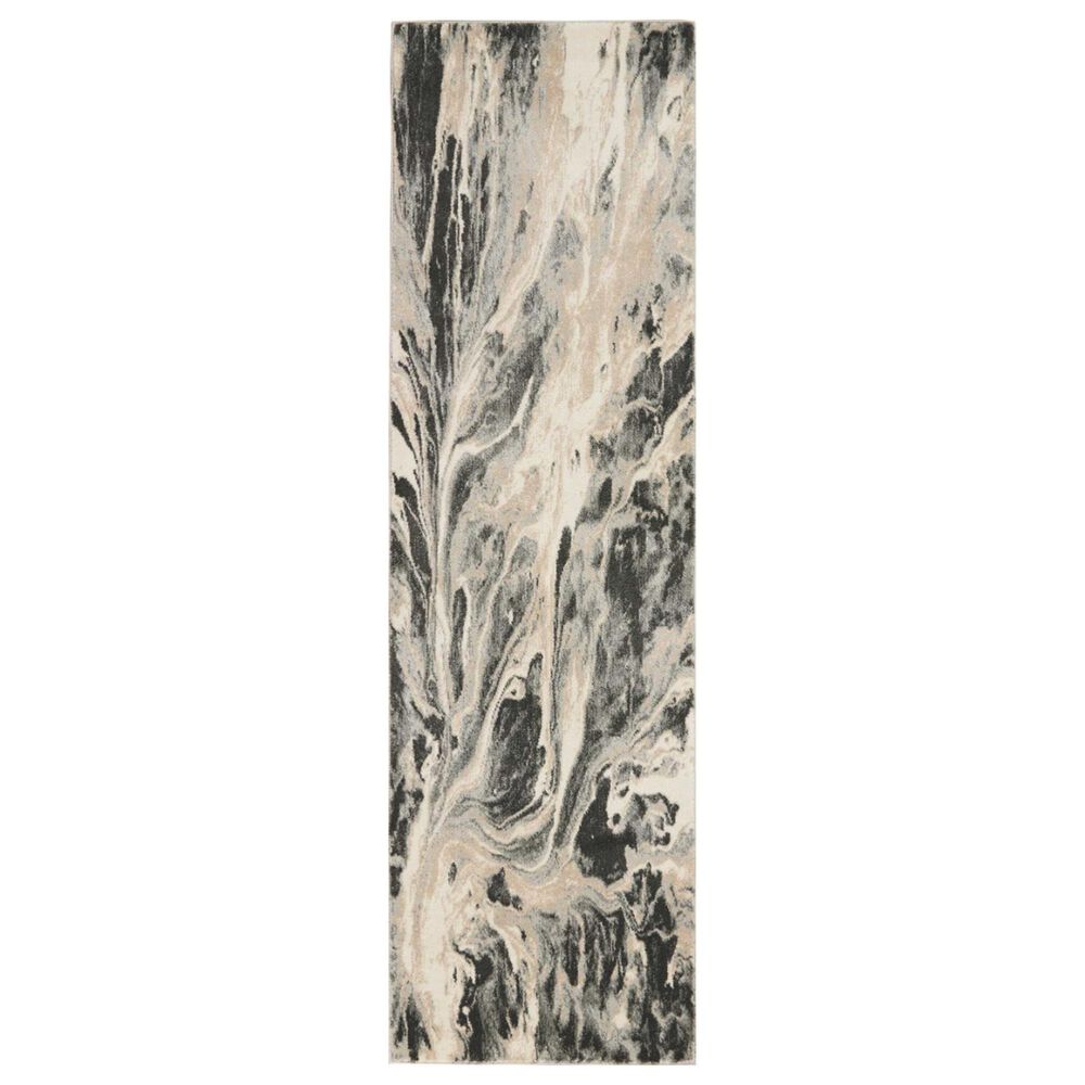 Nourison Elegance 2"2" x 7"6" Charcoal, Beige and Cream Runner, , large