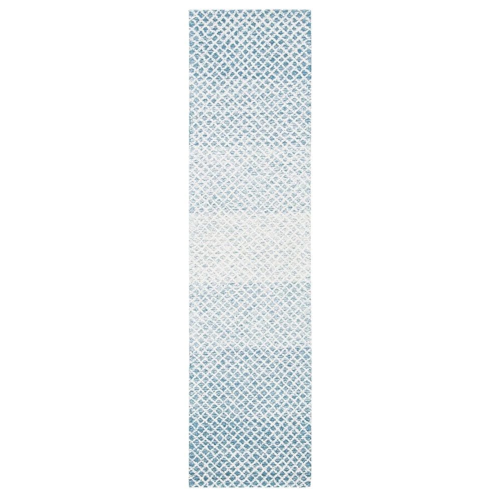 Safavieh Micro-Loop MLP353M 2"3" x 9" Blue and Ivory Runner, , large