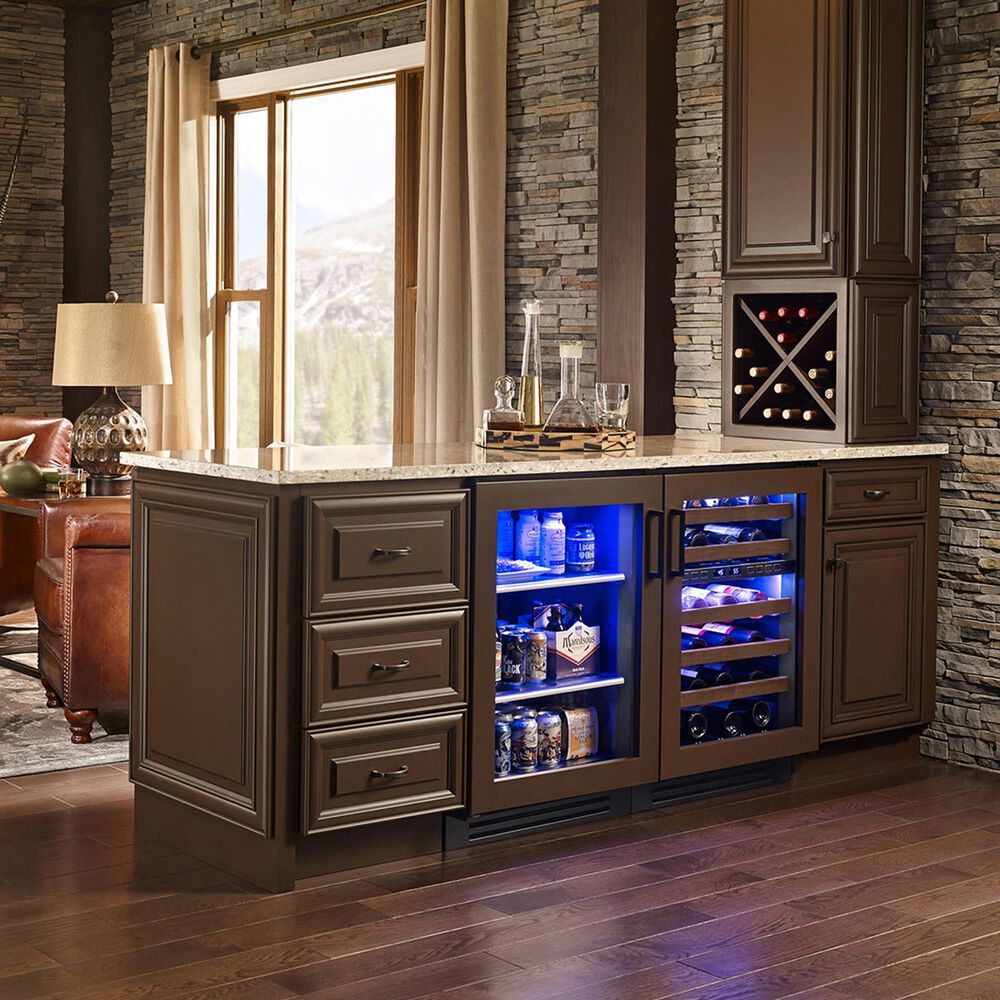 True Residential 5.28 Cu. Ft. Dual Zone Undercounter Wine Cabinet with Right Hinge and Glass Door in Panel Ready, , large