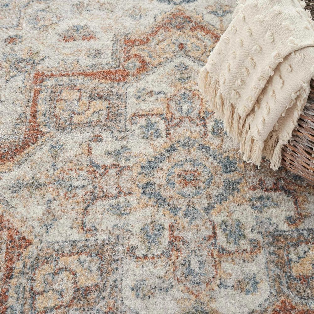 Nourison Astra Machine Washable ASW12 4&#39; x 6&#39; Grey and Multicolor Area Rug, , large