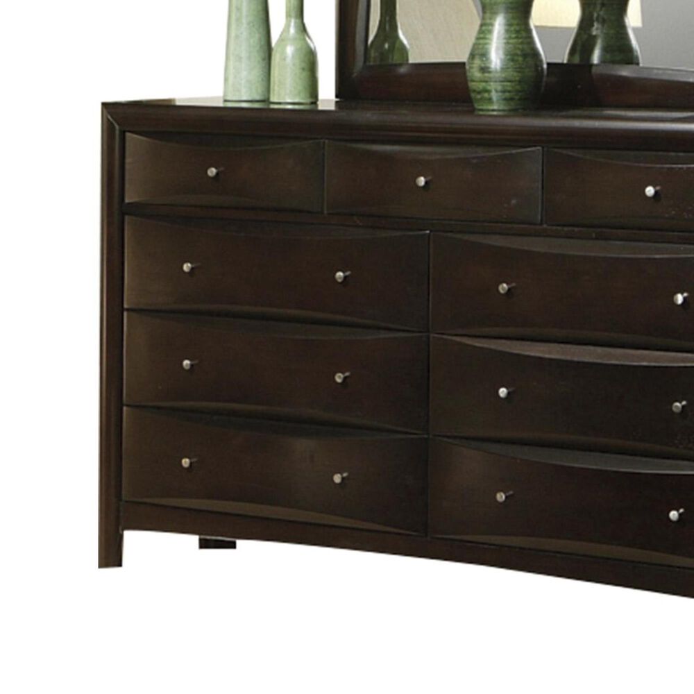 at HOME Dayton 9-Drawer Dresser and Mirror in Cappuccino, , large