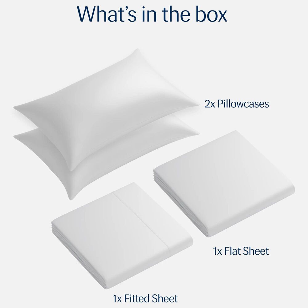 Rest Evercool 4-Piece Full Sheet Set in Arctic White, , large