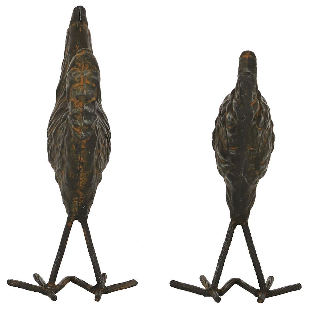 Maple and Jade Farmhouse Metal Chicken Sculpture in Bronze &#40;Set of 2&#41;, , large