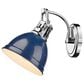 Golden Lighting Duncan 1-Light Bath Vanity with Navy Shade in Chrome, , large