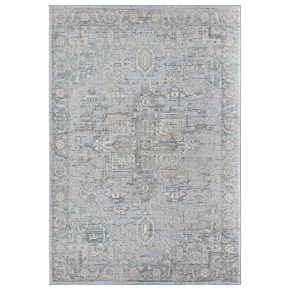 Rugs America Prescott Gibraltar 2"6" x 8" Gray and Blue Runner, , large