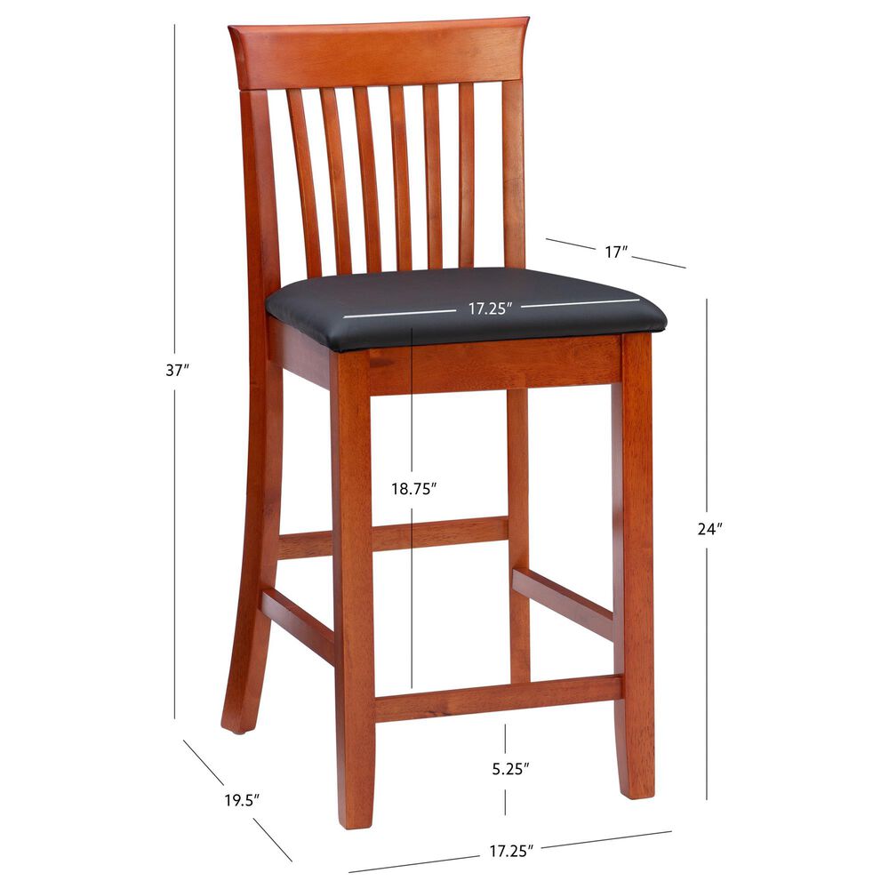 Linon Home Decor Torino Craftsman Counter Stool in Dark Cherry, , large