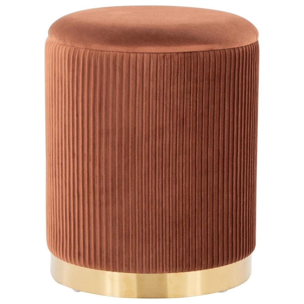 Lumisource Marla 2-Piece Nesting Pleated Ottoman Set in Light Brown, , large