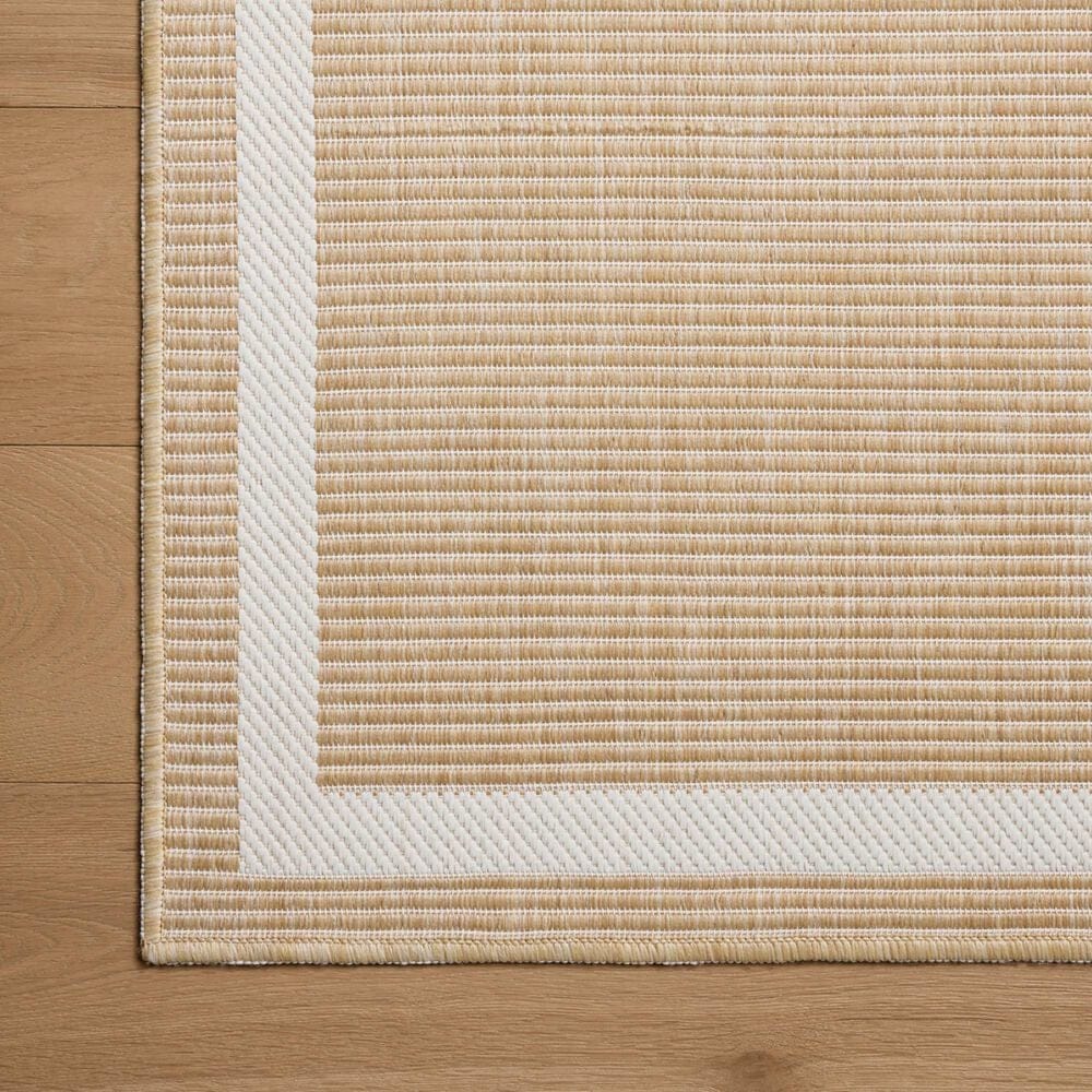 Loloi Easton Wheat and Ivory 2&#39;3&quot; x 3&#39;9&quot; Indoor/Outdoor Area Rug, , large