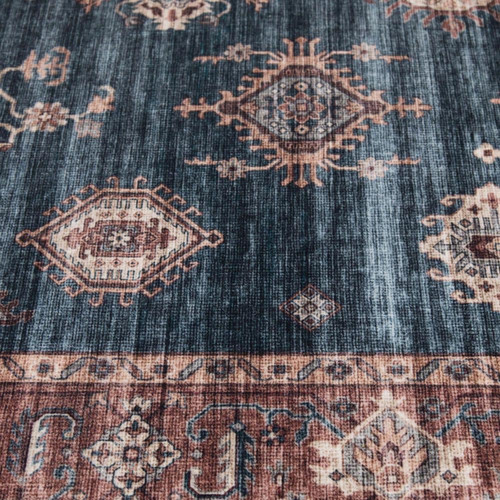Central Oriental Rugease Raquel 5' x 7' Aerugo and Rust Area Rug, , large