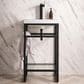 James Martin Vanities Boston 20" Single Bathroom Vanity in Matte Black with 3 cm White Glossy Resin Countertop and Rectangular Sink, , large