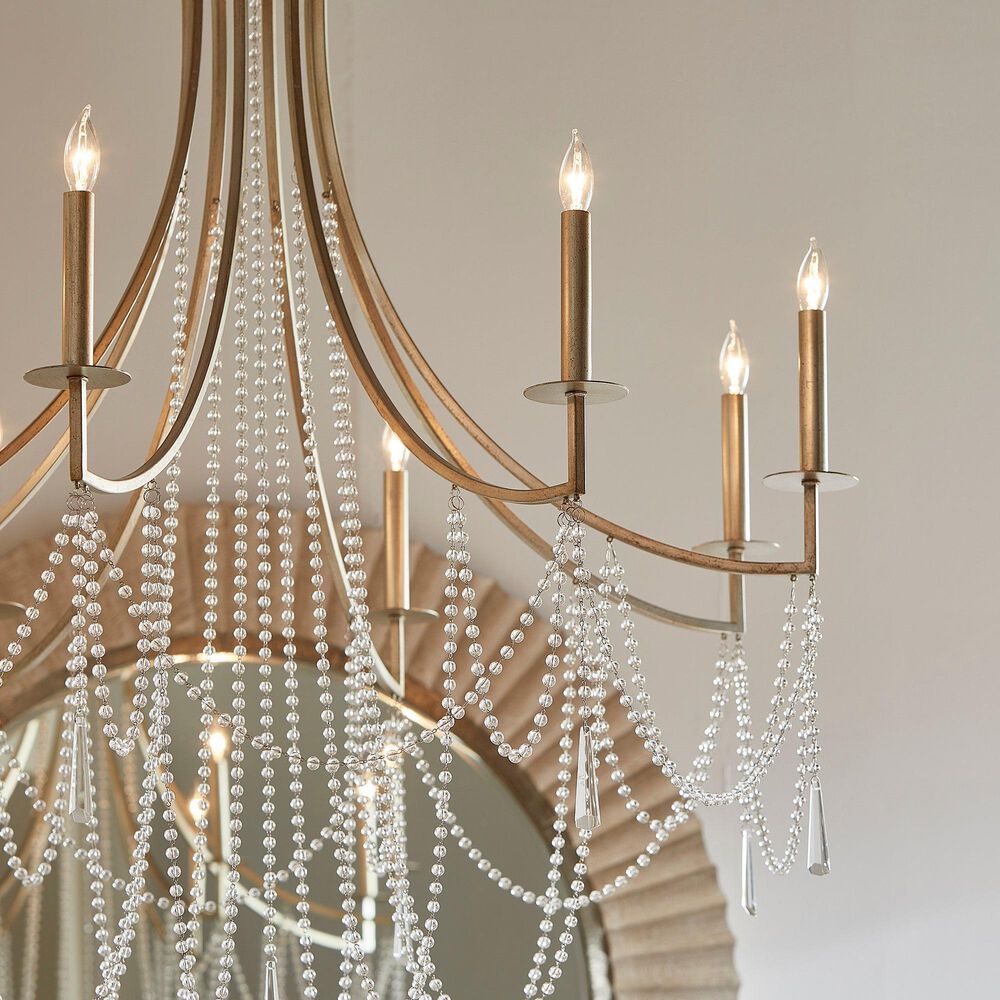 Quorum Malin 8-Light Chandelier in Antique Silver, , large