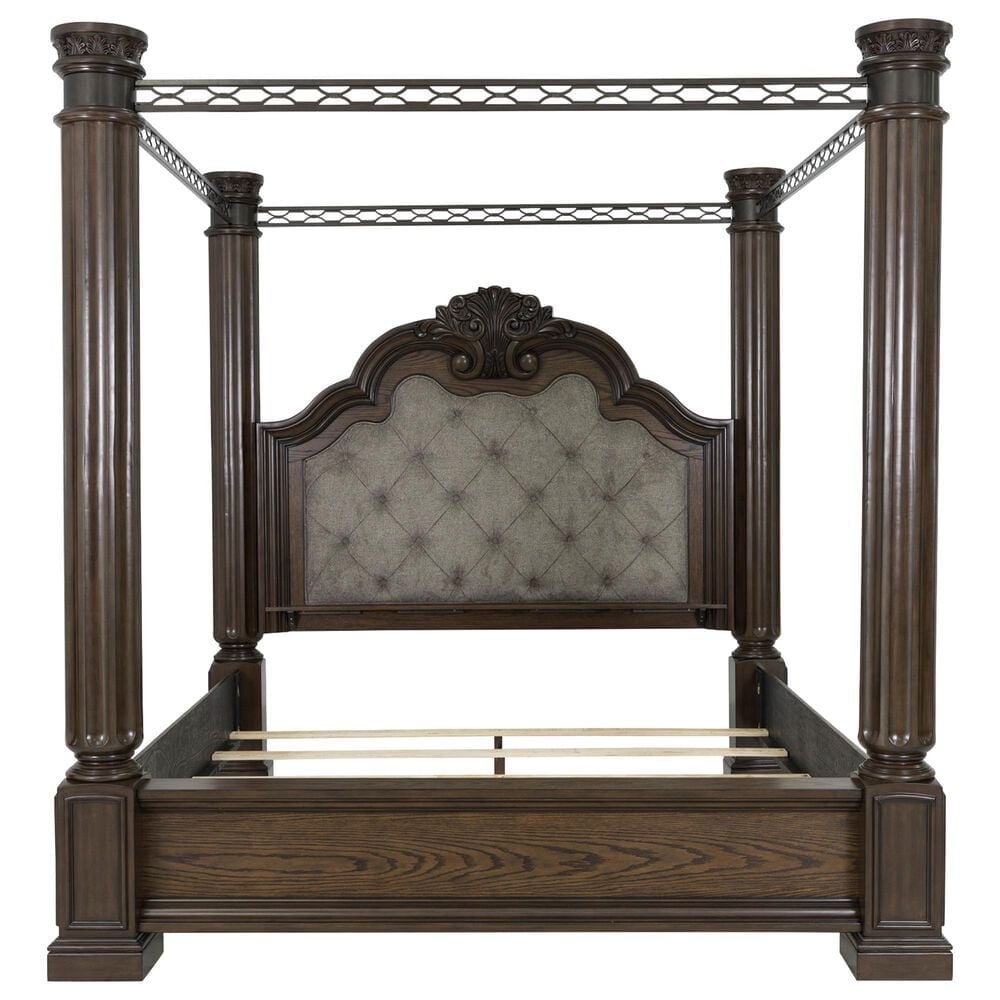 Ashley Maylee King Canopy Bed  in Dark Brown, , large