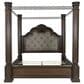 Ashley Maylee King Canopy Bed  in Dark Brown, , large
