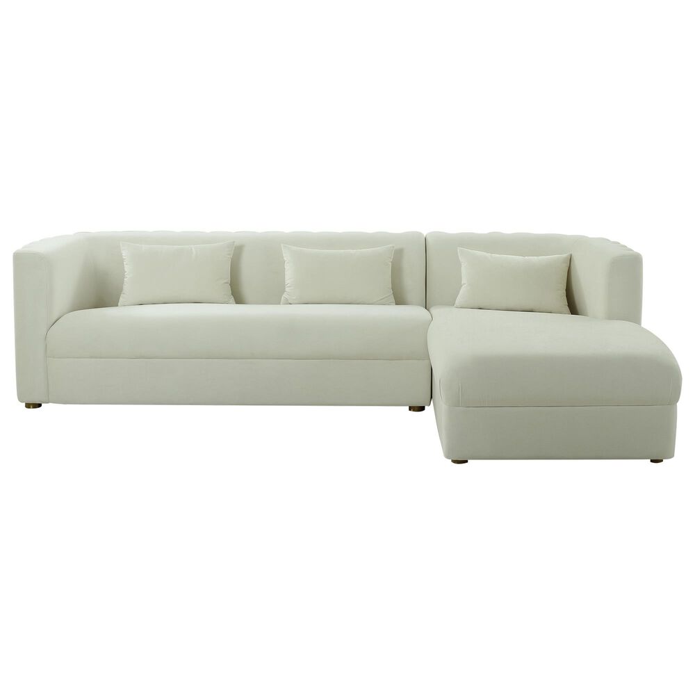 Tov Furniture Callie RAF Sectional in Cream Velvet, , large