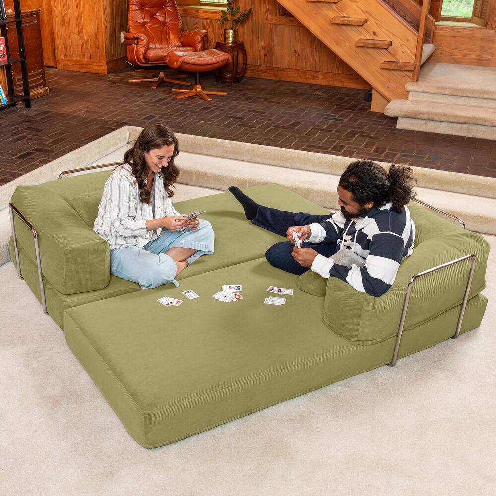 Jaxx Unsofa Stationary Loveseat in Moss Green, , large