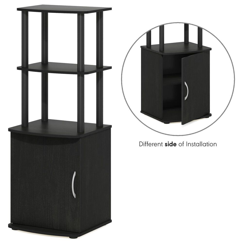 HOMLUX 2-Tier Standing Bookshelf with Storage Cabinet in Blackwood and Black, , large