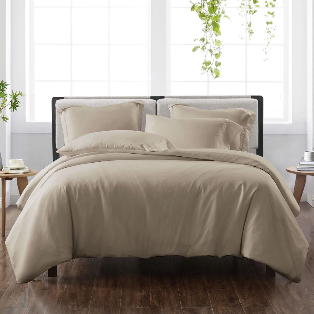 Pem America Cannon Solid 3-Piece Full/Queen Duvet Cover Set in Khaki, , large