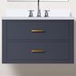 Lexora Home Castor 30" Single Bathroom Vanity in Blue with 2 cm White Cultured Marble Top and Rectangular Sink, , large