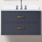 Lexora Home Castor 30" Single Bathroom Vanity in Blue with 2 cm White Cultured Marble Top and Rectangular Sink, , large