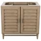 James Martin Vanities Portland 36" Single Bathroom Vanity in Whitewashed Walnut with 3 cm Victorian Silver Quartz Top and Rectangular Sink, , large