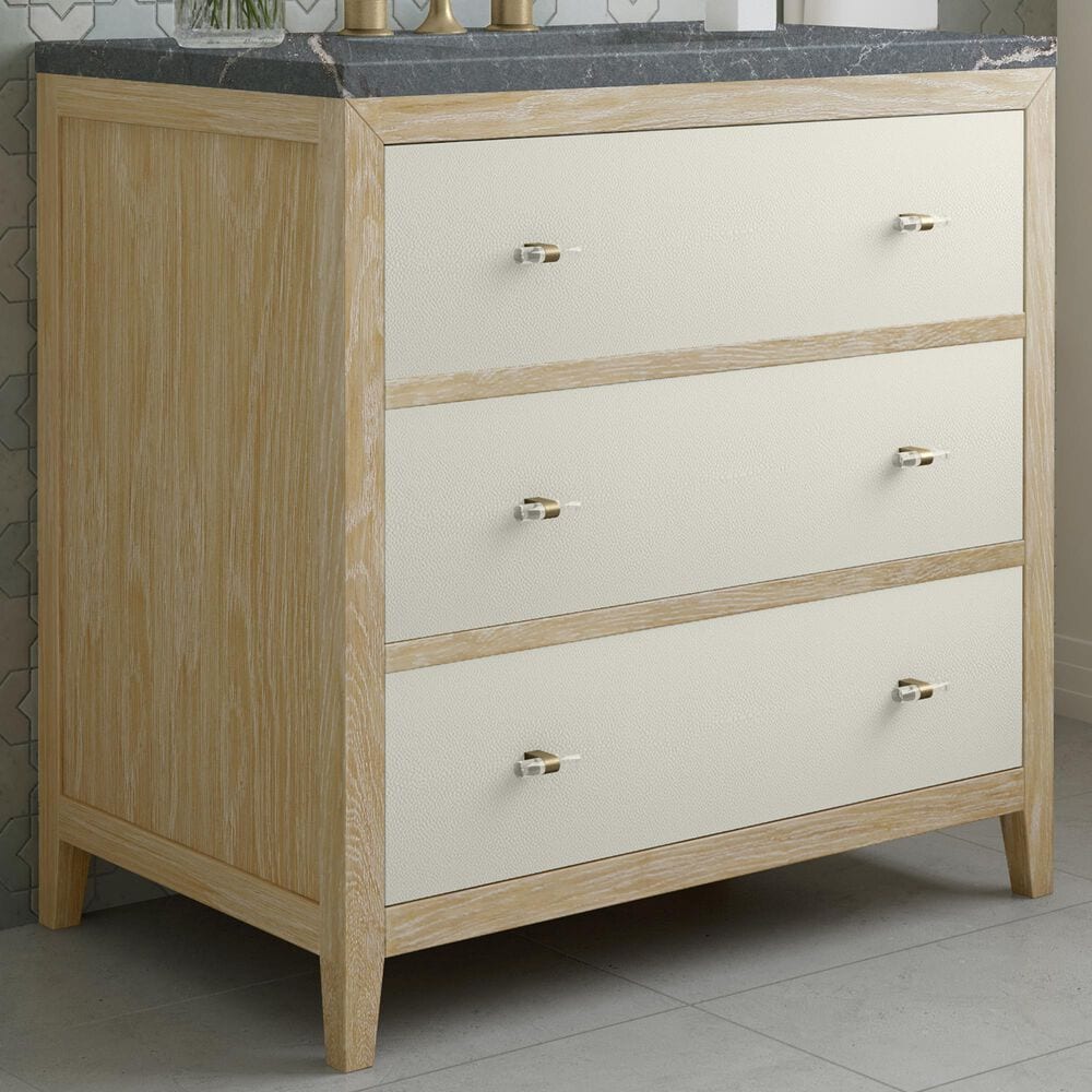 James Martin Vanities Celeste 36&quot; Single Vanity in Sun-washed Oak with Embossed Shagreen and with 3 cm Parisien Bleu Quartz Top, , large