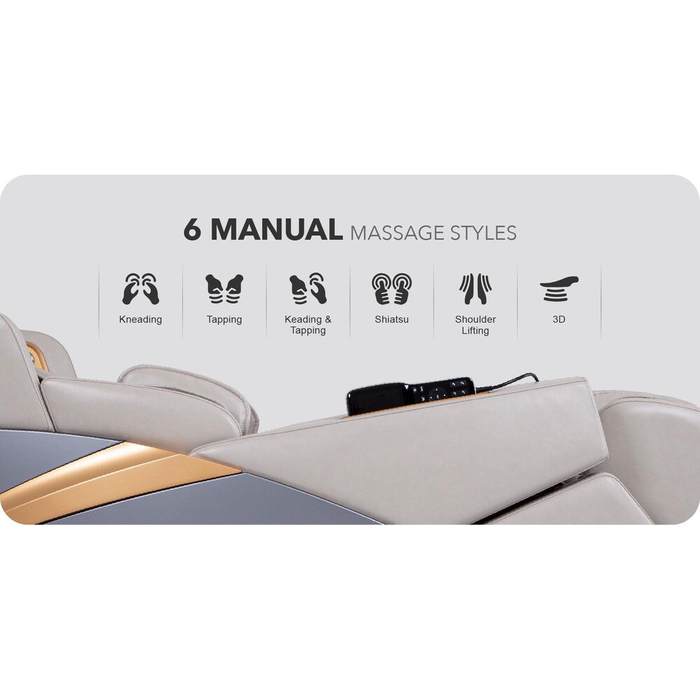 Osaki Ador 3D Allure Zero Gravity Voice Activated Massage Chair in Taupe, , large