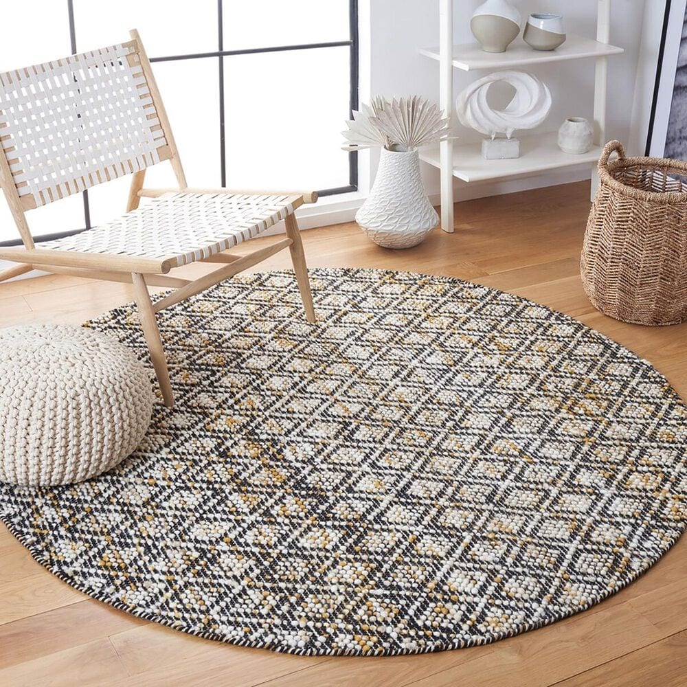 Safavieh Natura NAT615C 6&#39; Round Ivory and Yellow Area Rug, , large