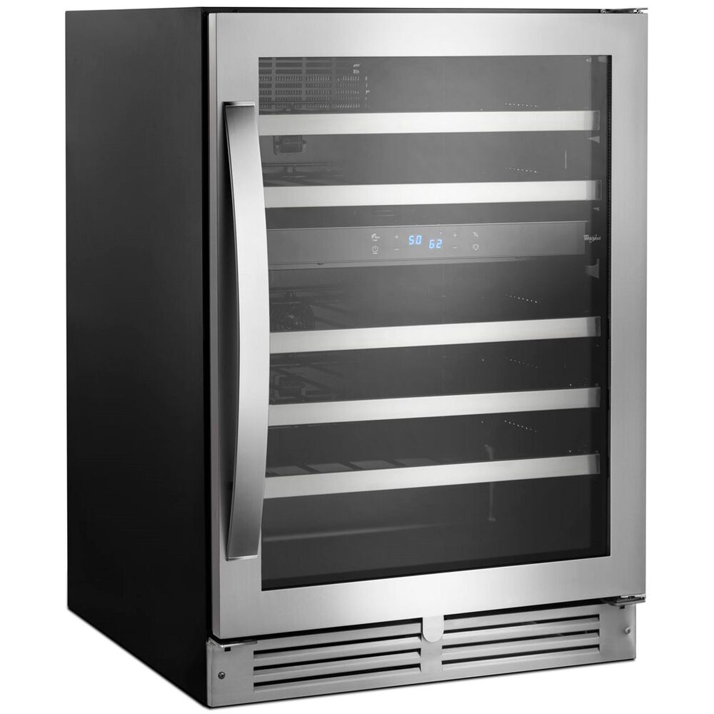 Whirlpool 24&quot; Wide Undercounter Wine Center with 46 Bottle Wine Storage in Stainless Steel, , large
