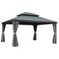 HOMLUX 15-ft x 13-ft Permanent Gazebo in Gray  with Hardtop Roof (Screen Included), , large