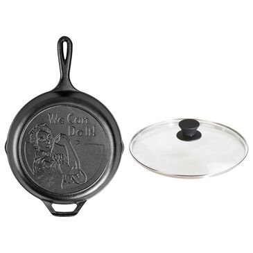 Lodge 10.25" Cast Iron Skillet with Glass Lid in Black and Clear, , large