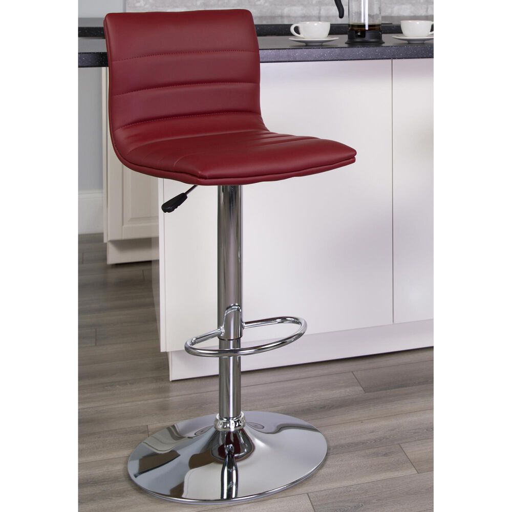 Flash Furniture Adjustable Barstool in Burgundy, , large