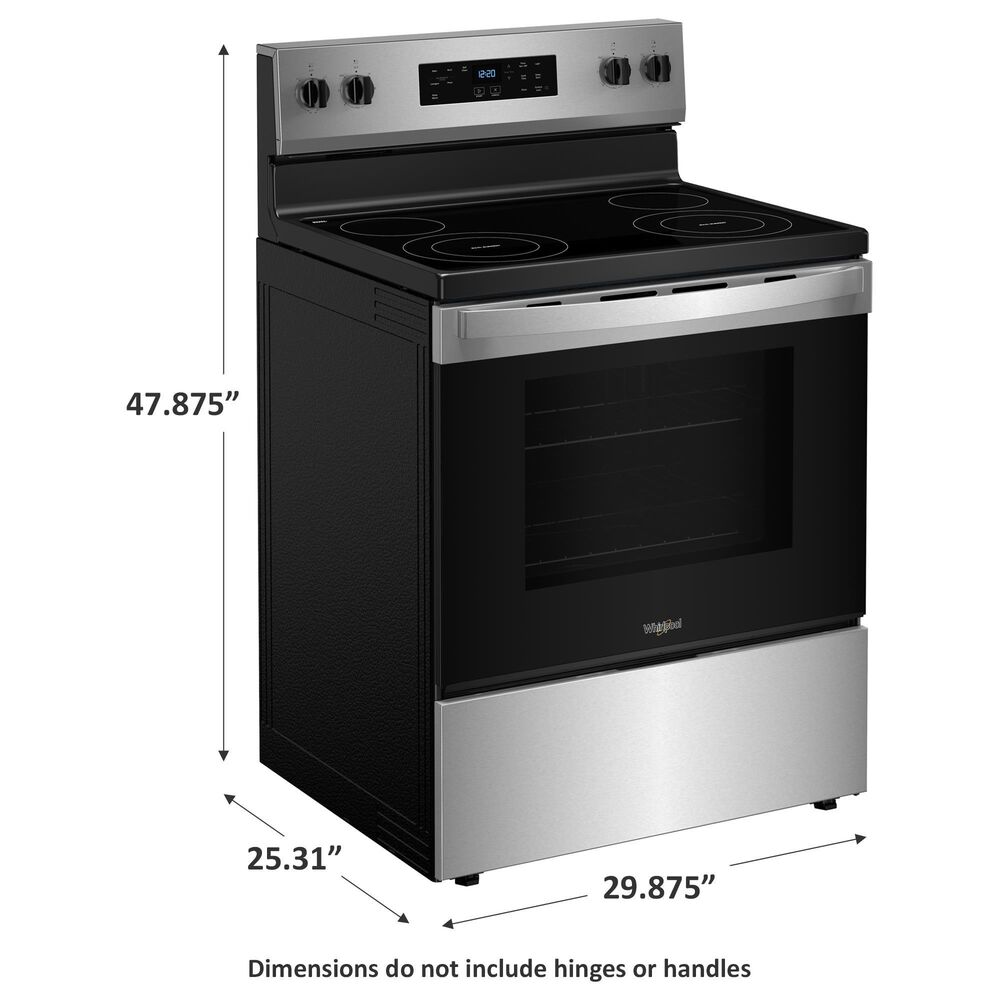Whirlpool 5.3 Cu. Ft. Electric Range with Self-Cleaning in Stainless Steel, , large