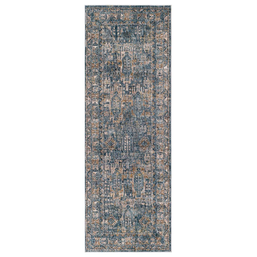 Surya Mirabel 2"7" x 7"3" Navy, Denim, Cream, Brown, Saffron, Taupe and Gray Runner, , large
