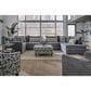 Xenia Scarborough Steel Accent Ottoman in Lilypad Charcoal, , large